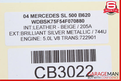 03-06 Mercedes R230 SL500 SL600 SL55 AMG Front Right Side Exterior Door Handle