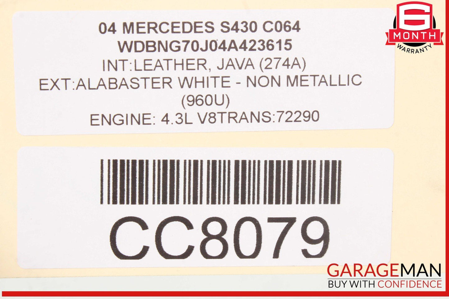 00-06 Mercedes W220 S55 CL55 AMG Upper Radiator Support Frame Core OEM