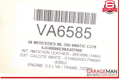 05-13 Mercedes W164 ML350 4MATIC Front Right Engine Timing Chain Cover Plate OEM