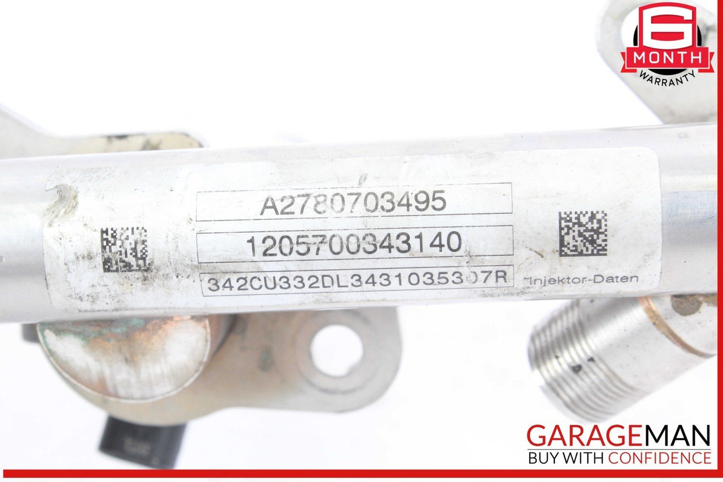 11-19 Mercedes W218 CLS550 Right Fuel Injection Rail Line w/ Injectors