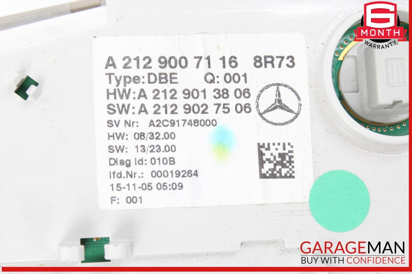 10-18 Mercedes W212 E350 Overhead Dome Light Lamp Beige 2129007116 OEM