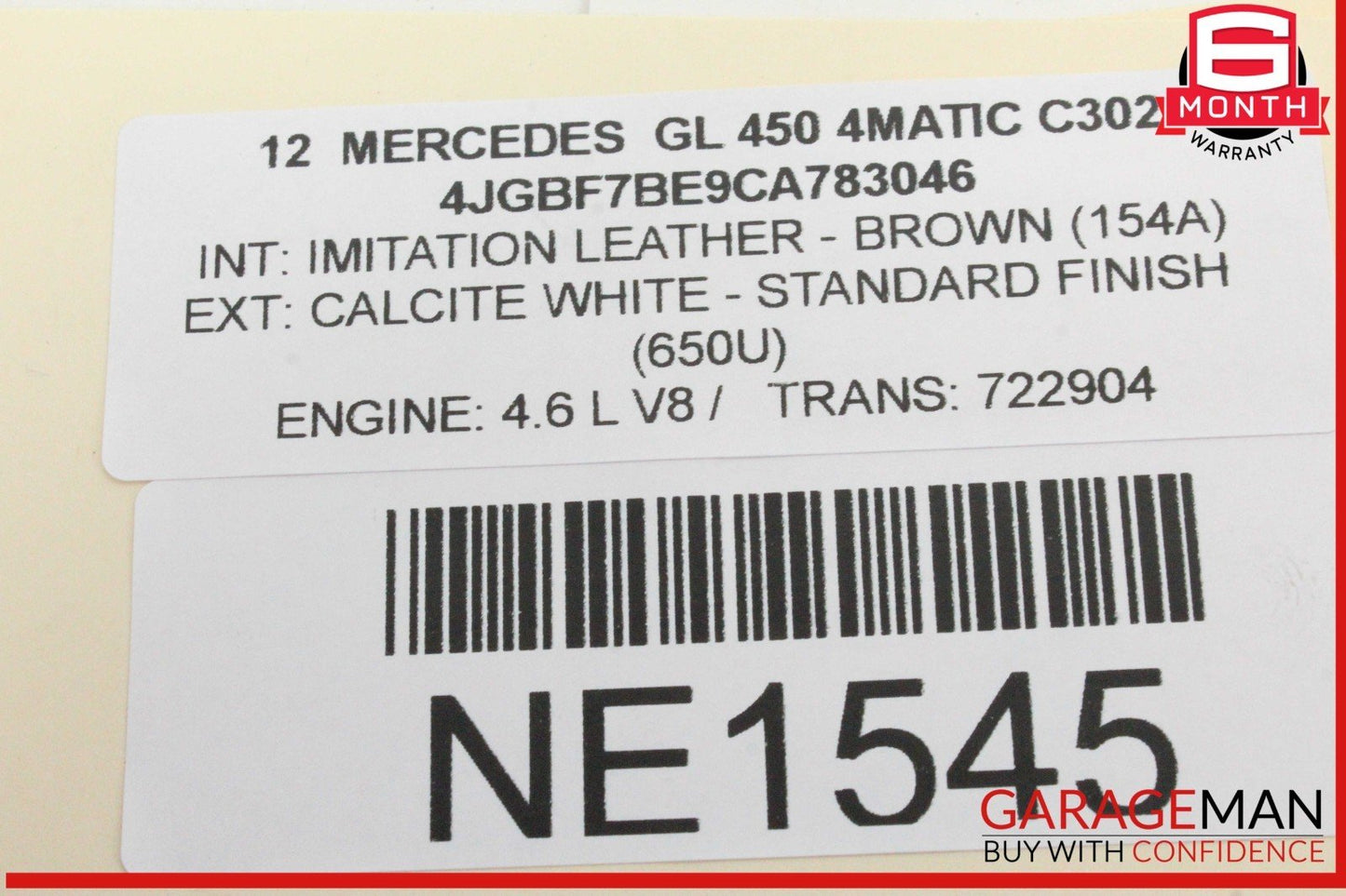 07-12 Mercedes X164 GL450 4MATIC Left Side Tailgate Trunk Sensor 1648706510 OEM