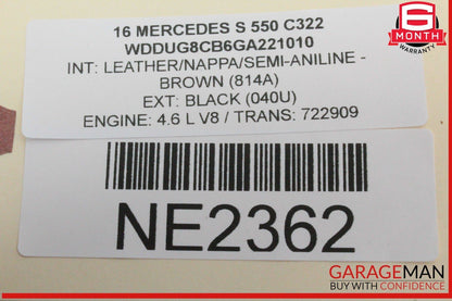 14-17 Mercedes W222 S550 Front Center Dash Dashboard AC A/C Air Vent 2228310245