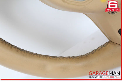 11-14 Porsche Cayenne 958 Multifunction Steering Wheel Assembly Beige OEM