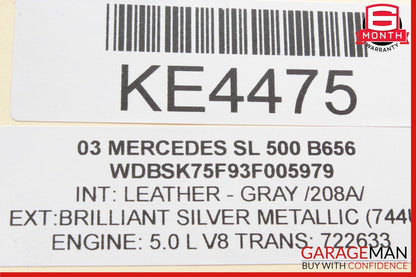 03-08 Mercedes R230 SL500 Rear Right Seat Belt Retractor Luggage w/ Speaker OEM