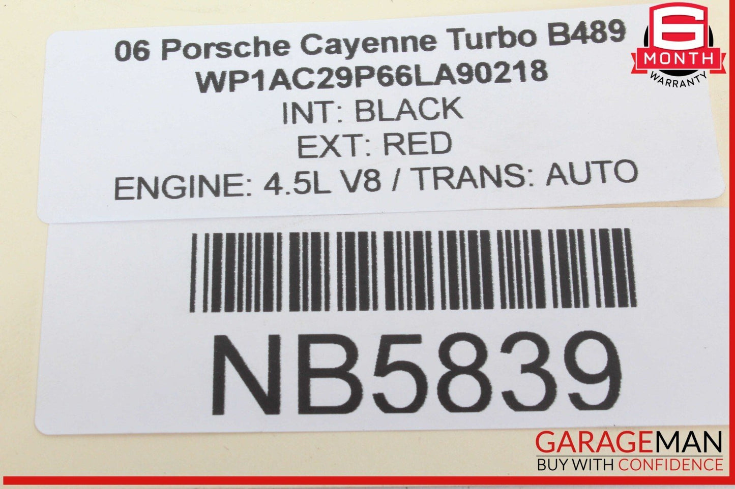 03-06 Porsche Cayenne Turbo 955 Fuel Injection Rail Fuel Pipe w/ Injectors