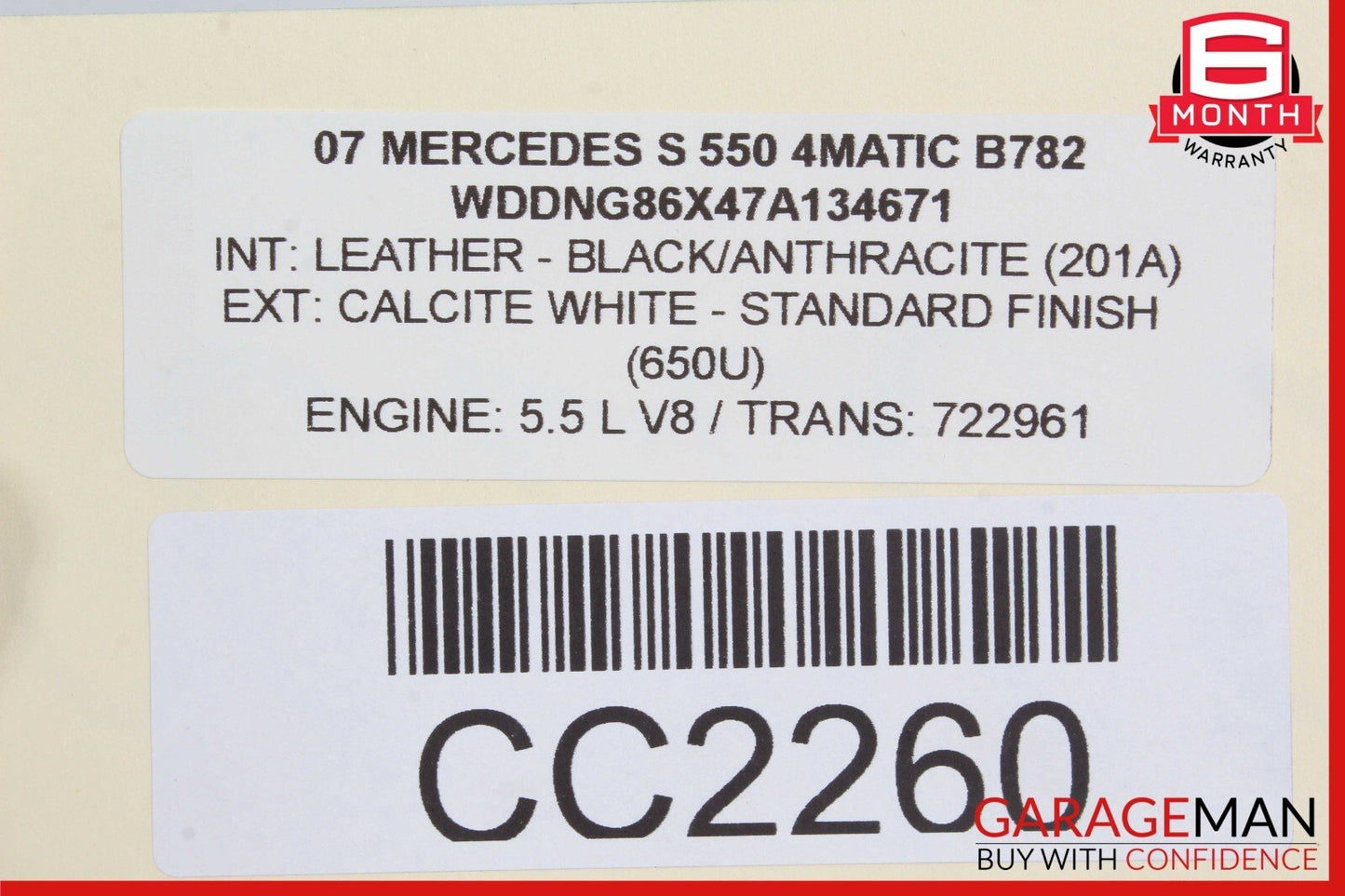 07-14 Mercedes W221 S550 CL550 Front Bumper Reinforcement Impact Bar OEM