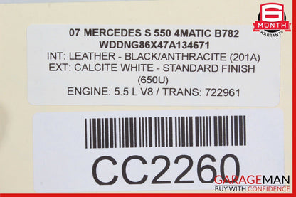07-14 Mercedes W221 S550 CL550 Front Bumper Reinforcement Impact Bar OEM