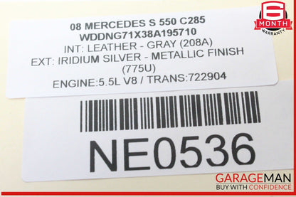 07-09 Mercedes W221 S550 S63 AMG Ashtray Ash Tray Compartment Tray Lighter OEM