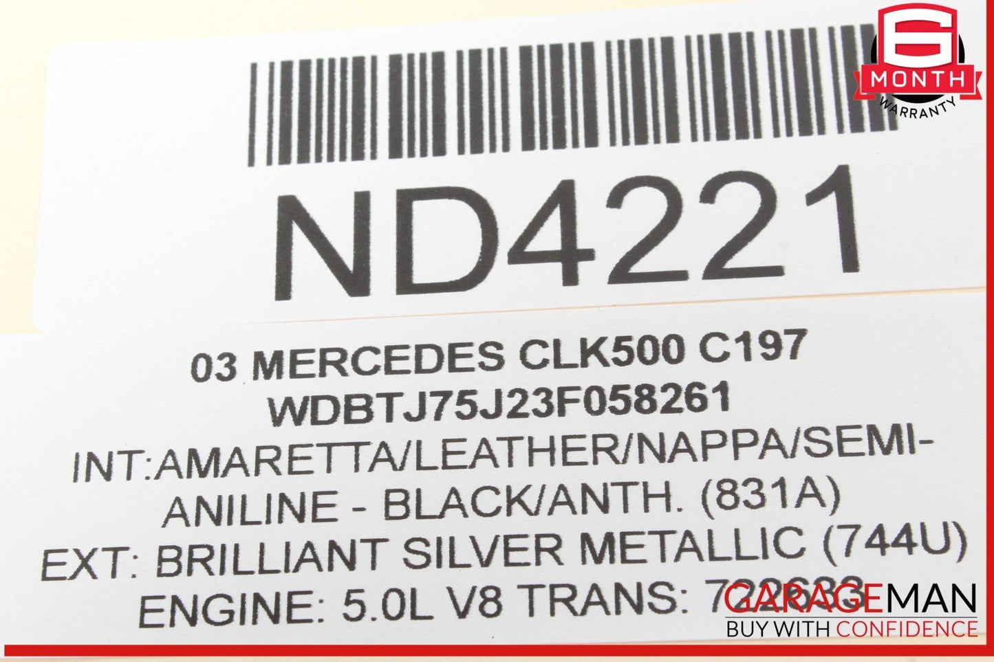 01-11 Mercedes W209 CLK500 E320 CLS500 Sunroof Sun Roof Motor 2038203142 OEM