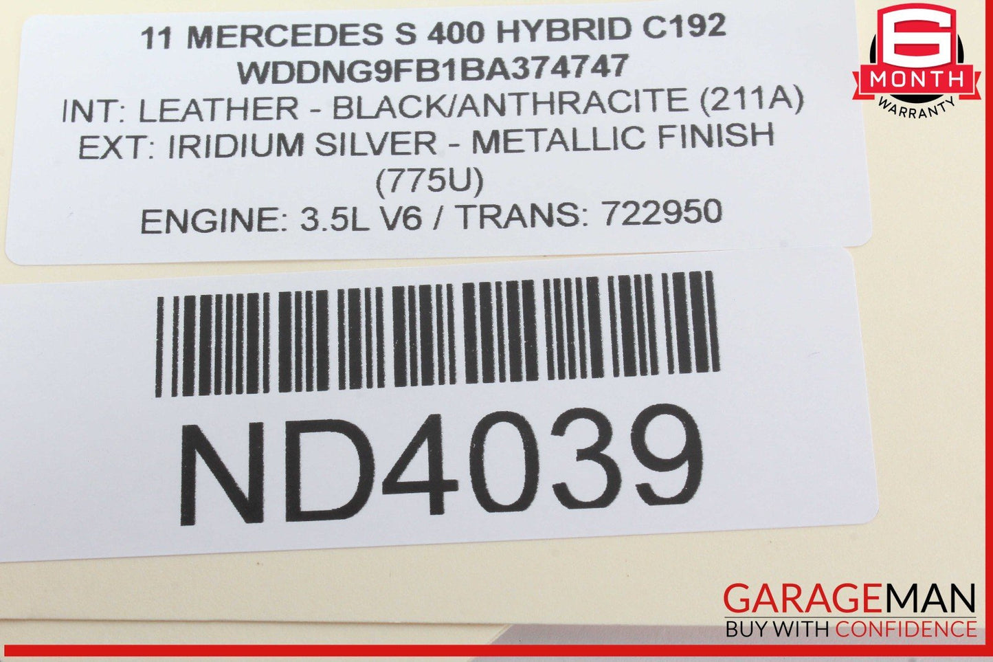 10-13 Mercedes W221 S550 S600 Front Left Side Mirror Door Rear View OEM