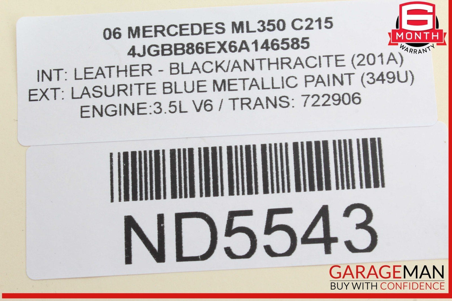 06-19 Mercedes W164 ML350 GL450 Rear Glass Windshield Wiper Motor 2518200042