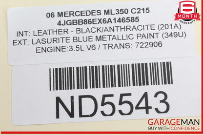 06-19 Mercedes W164 ML350 GL450 Rear Glass Windshield Wiper Motor 2518200042