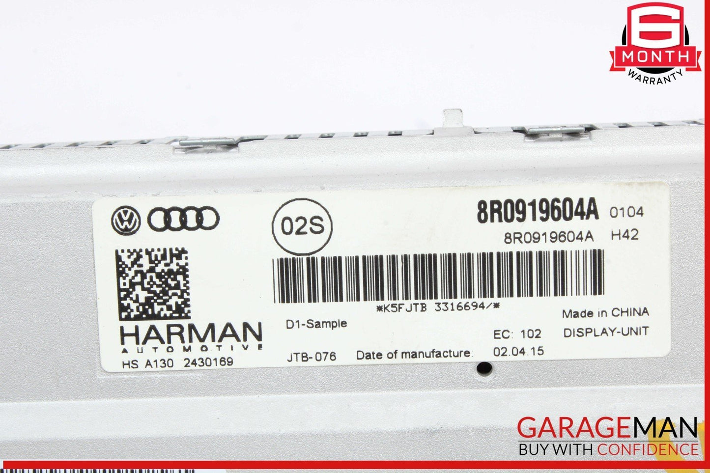 09-17 Audi Q5 S4 Front Dashboard Info Navigation Display Screen Monitor OEM