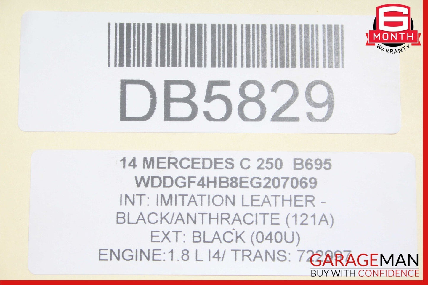 08-14 Mercedes W204 C300 Rear Right Side Interior Door Trim Panel Cover Black