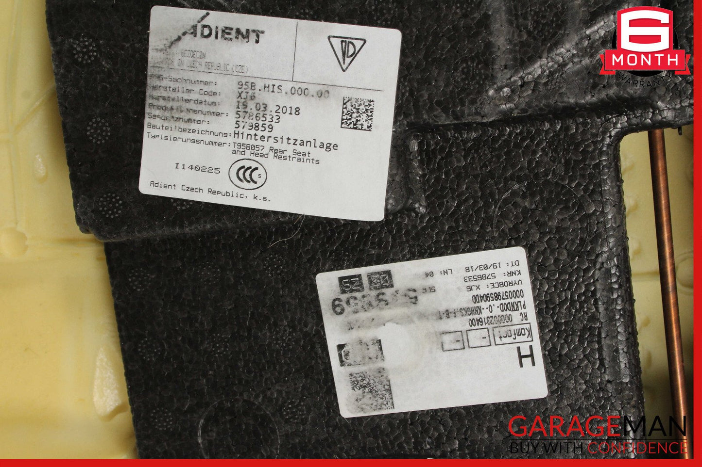 15-18 Porsche Macan S Rear Lower Bottom Seat Cushion Black OEM