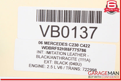 01-11 Mercedes W203 C230 Trunk Lid Lock Latch Handle w/ Lock 2037500893 OEM