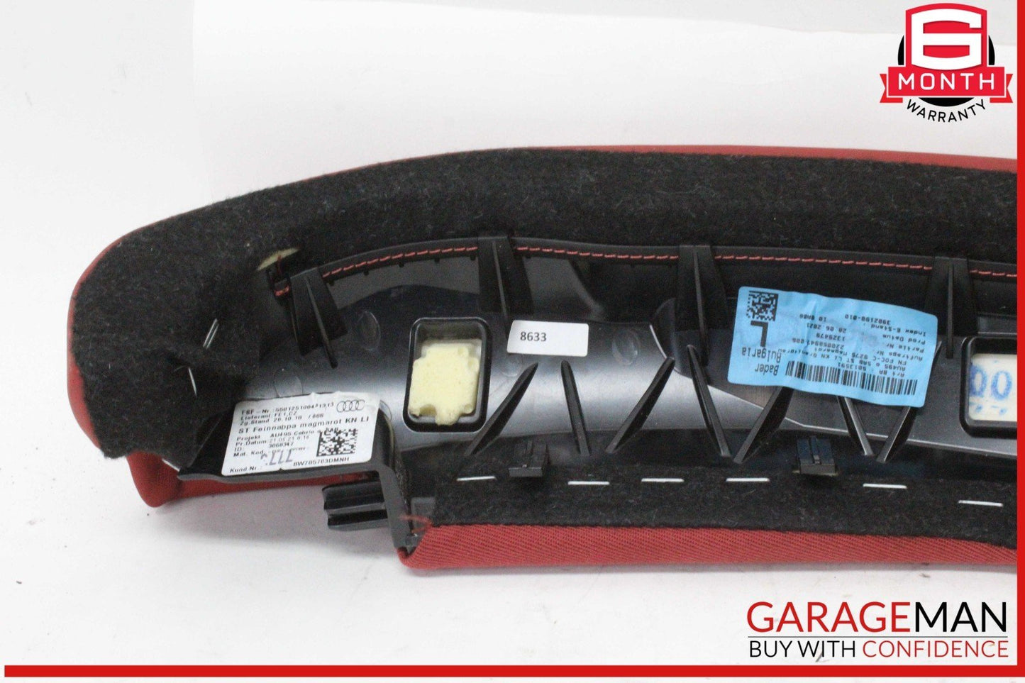 18-24 Audi S5 A5 Rear Left and Rear Right Side Seat Bolster Trim Panel Red OEM