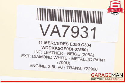 10-13 Mercedes W207 E350 E550 Coupe Front Right Side Seatbelt Seat Belt Beige
