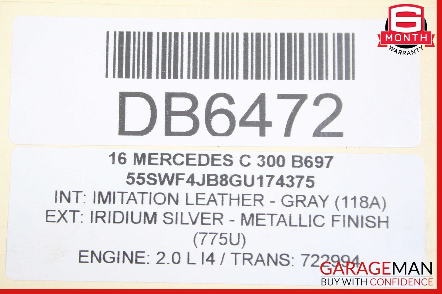 15-17 Mercedes W205 C300 RWD 7G Tranny Automatic Transmission Assy 722.994 50k