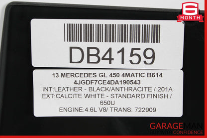 13-19 Mercedes X166 GL450 GLS550 Rear Right Side Window Glass 1667352610 OEM