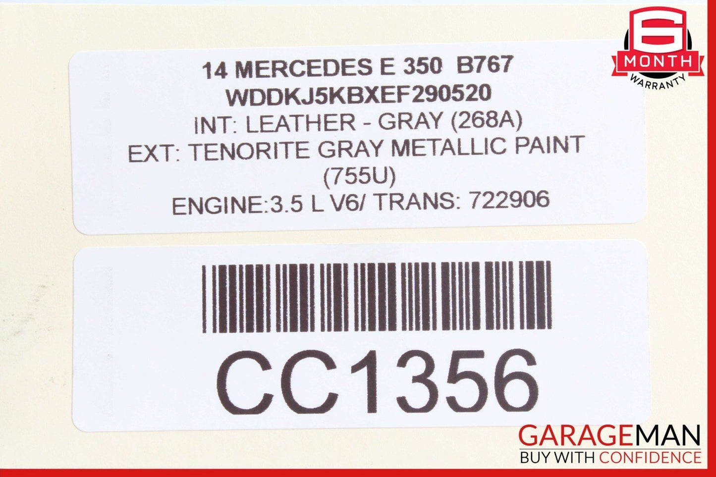 10-17 Mercedes W207 E350 Rear Right Side Door Window Regulator Motor Unit OEM