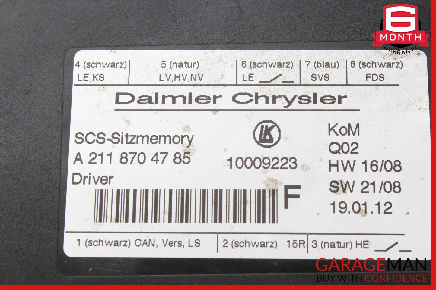 03-12 Mercedes R350 ML500 GL350 E350  Front Left Side Seat Control Module Unit