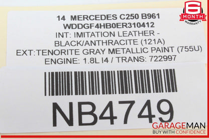 12-14 Mercedes W204 C250 C300 C350 Tail Light Lamp LED Rear Right Side