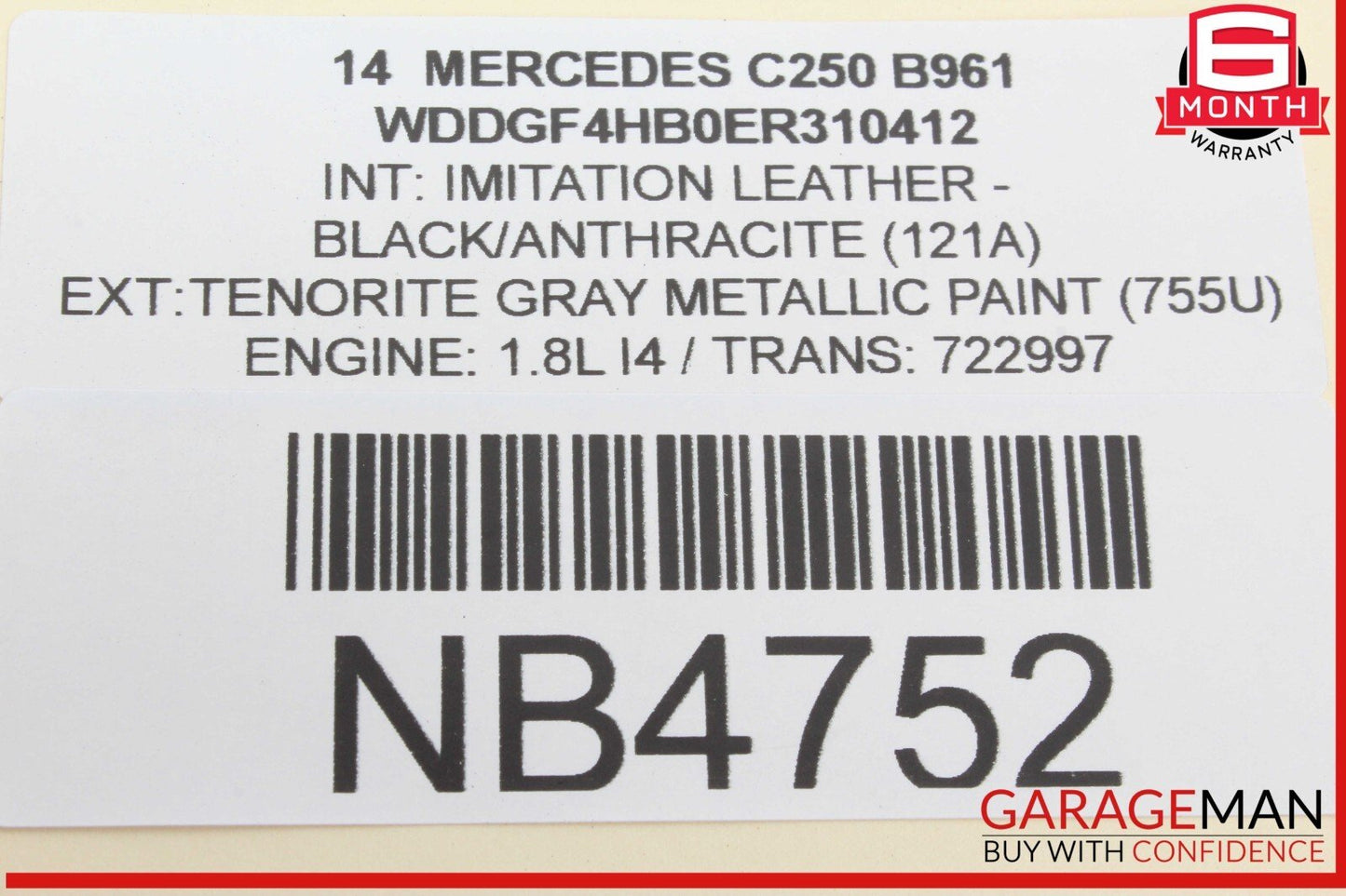 08-14 Mercedes W204 C250 C300 Trunk Lid Tailgate Handle Trim Cover Silver OEM