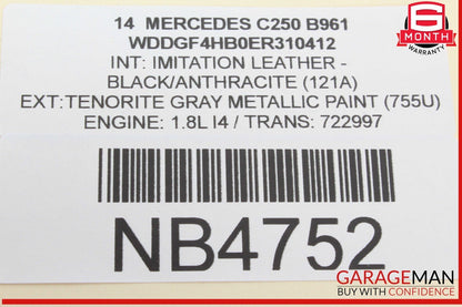 08-14 Mercedes W204 C250 C300 Trunk Lid Tailgate Handle Trim Cover Silver OEM