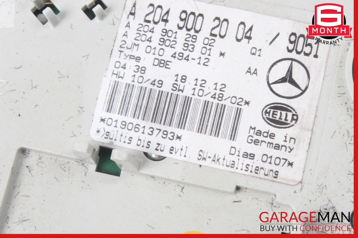 08-14 Mercedes W204 C300 C250 C63 AMG Overhead Dome Light Lamp 2049004701 OEM