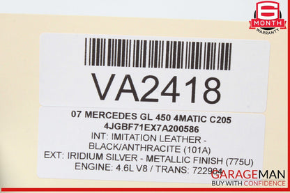 06-13 Mercedes X164 GL450 4MATIC Rear Left Driver Side Exterior Door Handle OEM