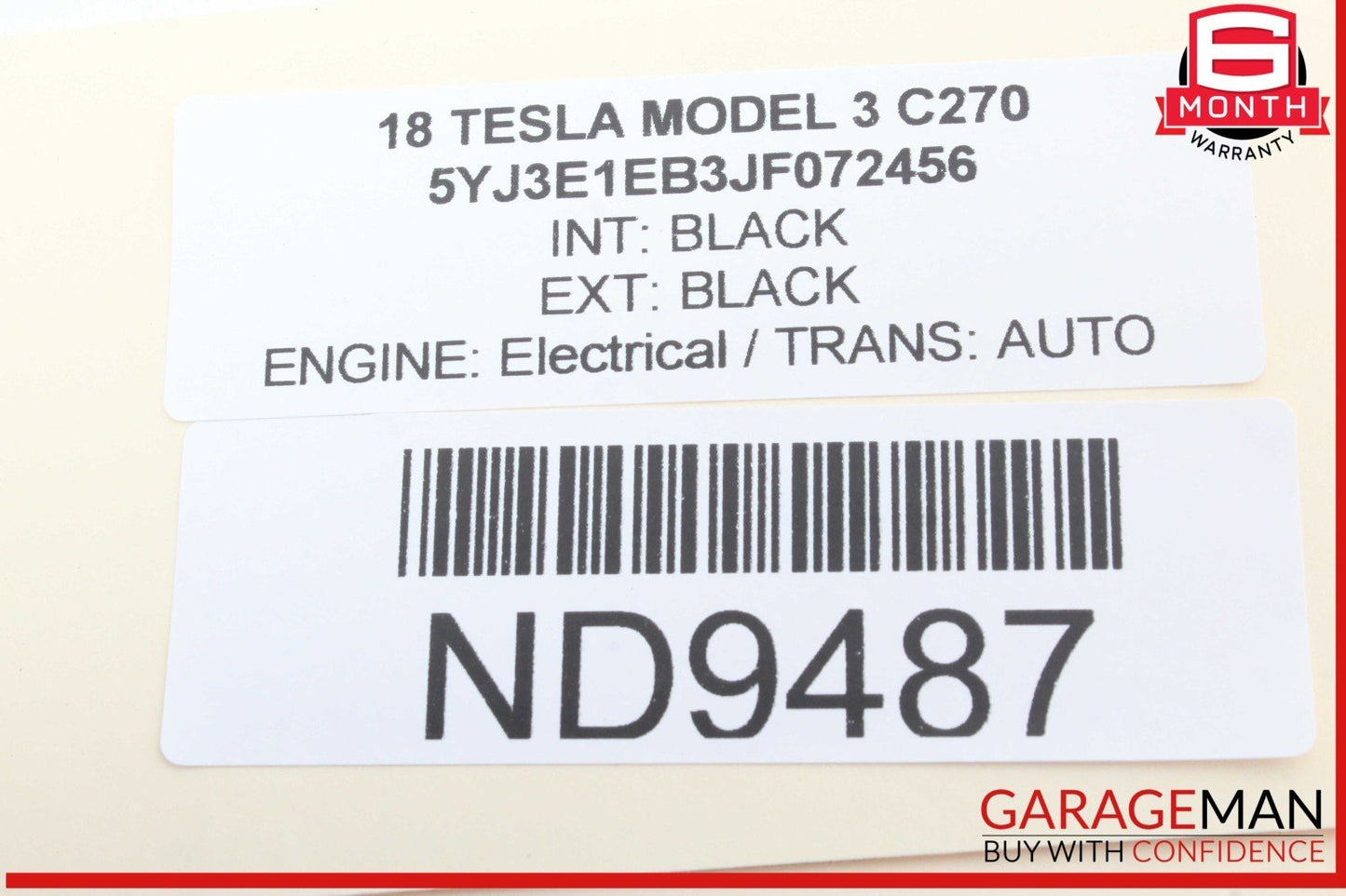 17-23 Tesla Model 3 Rear Overhead Console Dome Reading Map Light Lamp OEM
