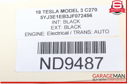 17-23 Tesla Model 3 Rear Overhead Console Dome Reading Map Light Lamp OEM