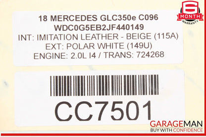 16-22 Mercedes X253 GLC350e Rear Panoramic Sunroof Roller Blind Rail Frame OEM
