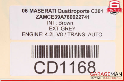 03-13 Maserati Quattroporte M139 Left Driver Side Fender Panel Assembly OEM
