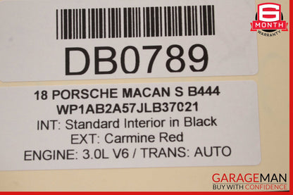 15-18 Porsche Macan S Rear Lower Bottom Seat Cushion Black OEM