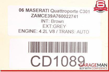 03-08 Maserati Quattroporte M139 Front Bumper Reinforcement Bar OEM