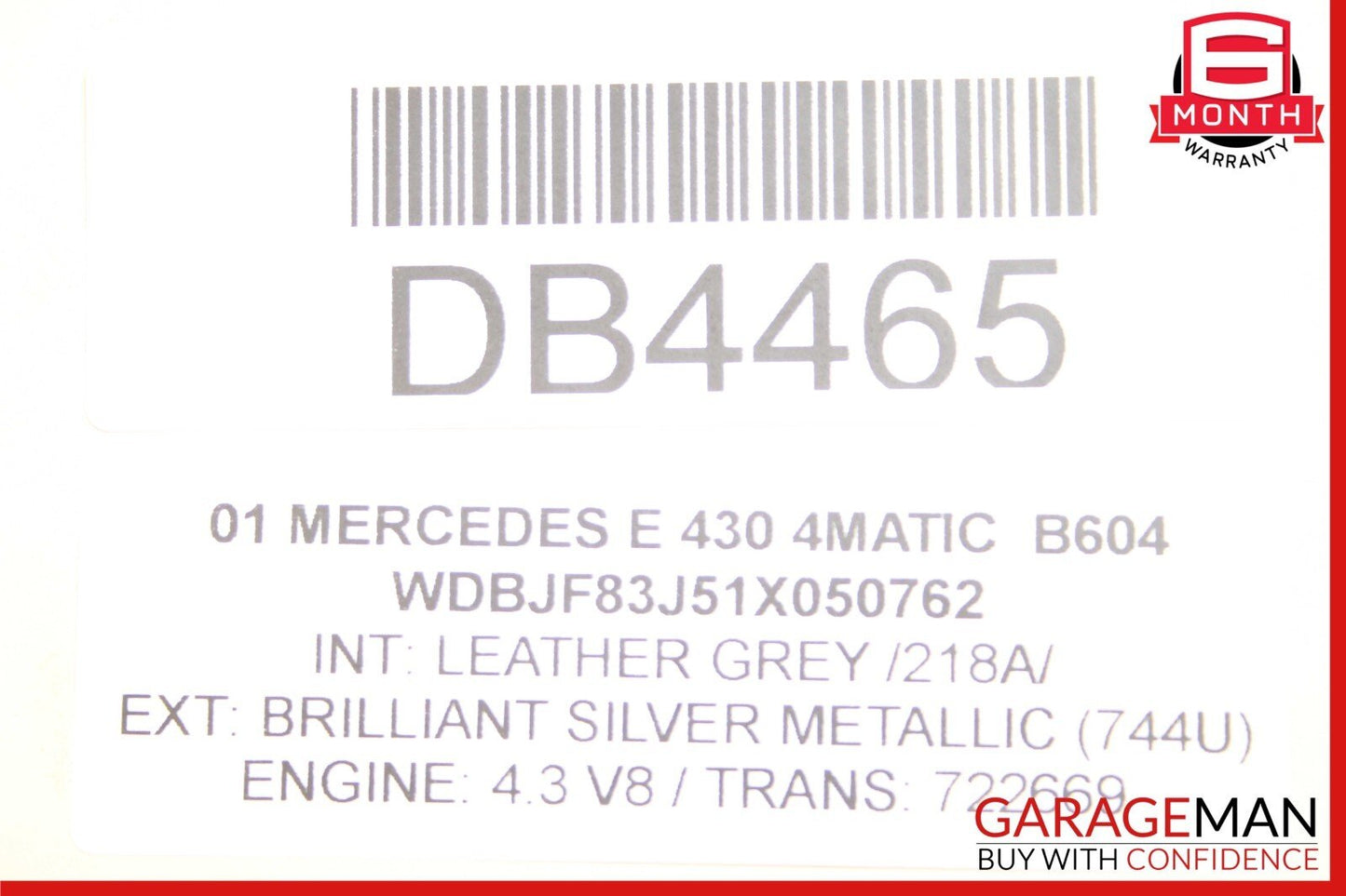 00-02 Mercedes W210 E430 4Matic AWD Complete Driveshaft Drive Axle Shaft Assy