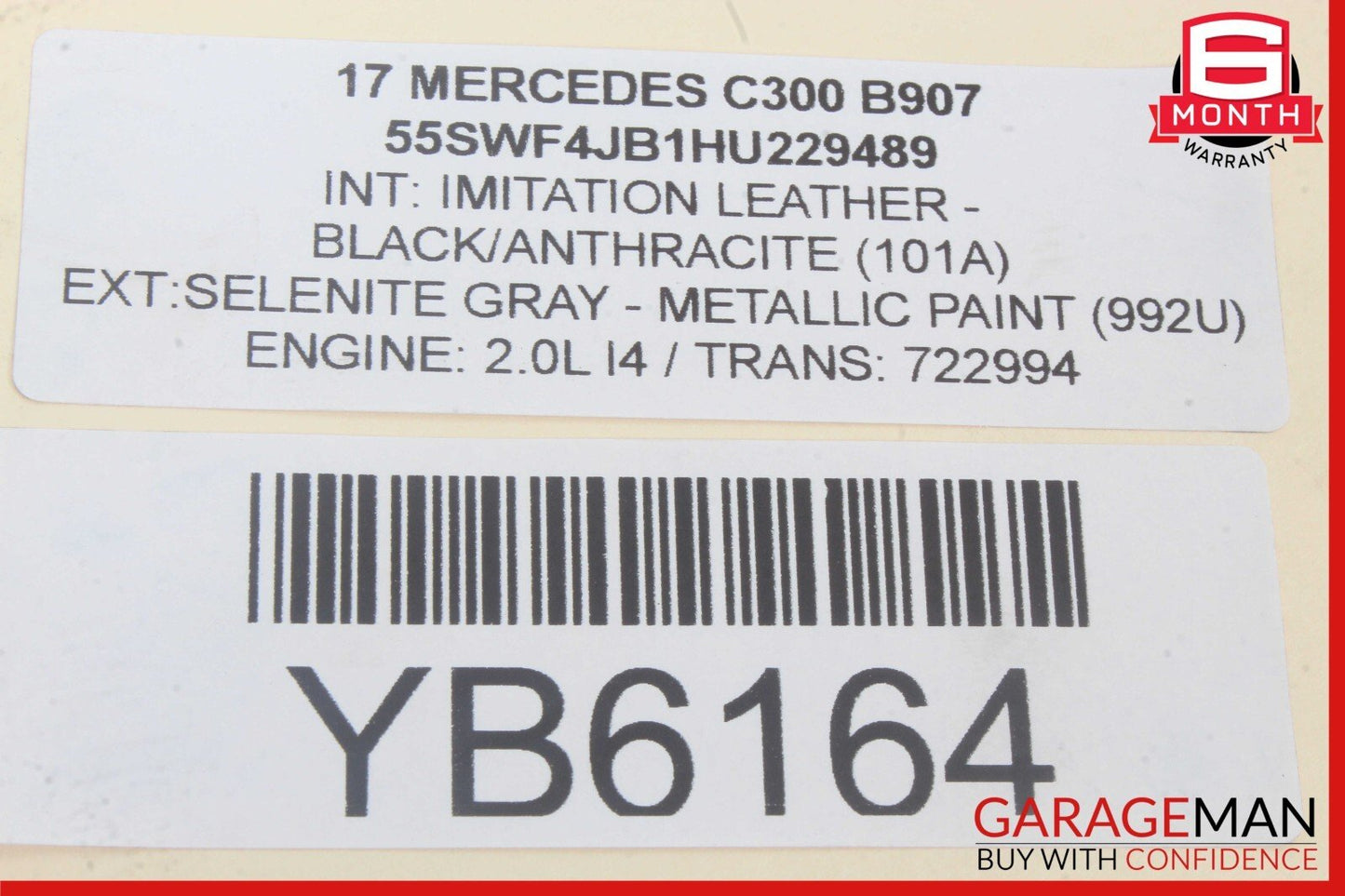 15-20 Mercedes W205 C300 GLC300 2.0L Engine Mounted Intercooler 2740900614 OEM