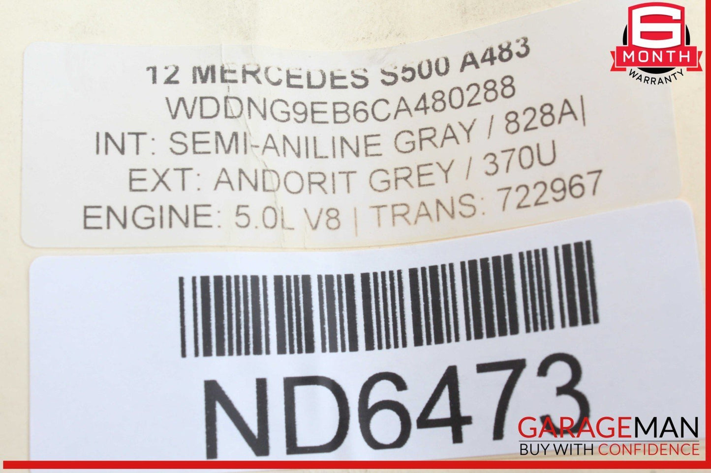 10-14 Mercedes W221 S550 CL550 Steering Wheel Airbag Air Bag Gray OEM