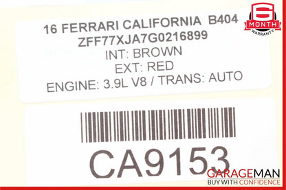 15-18 Ferrari California T Door Weatherstrip Gasket Seal Rubber