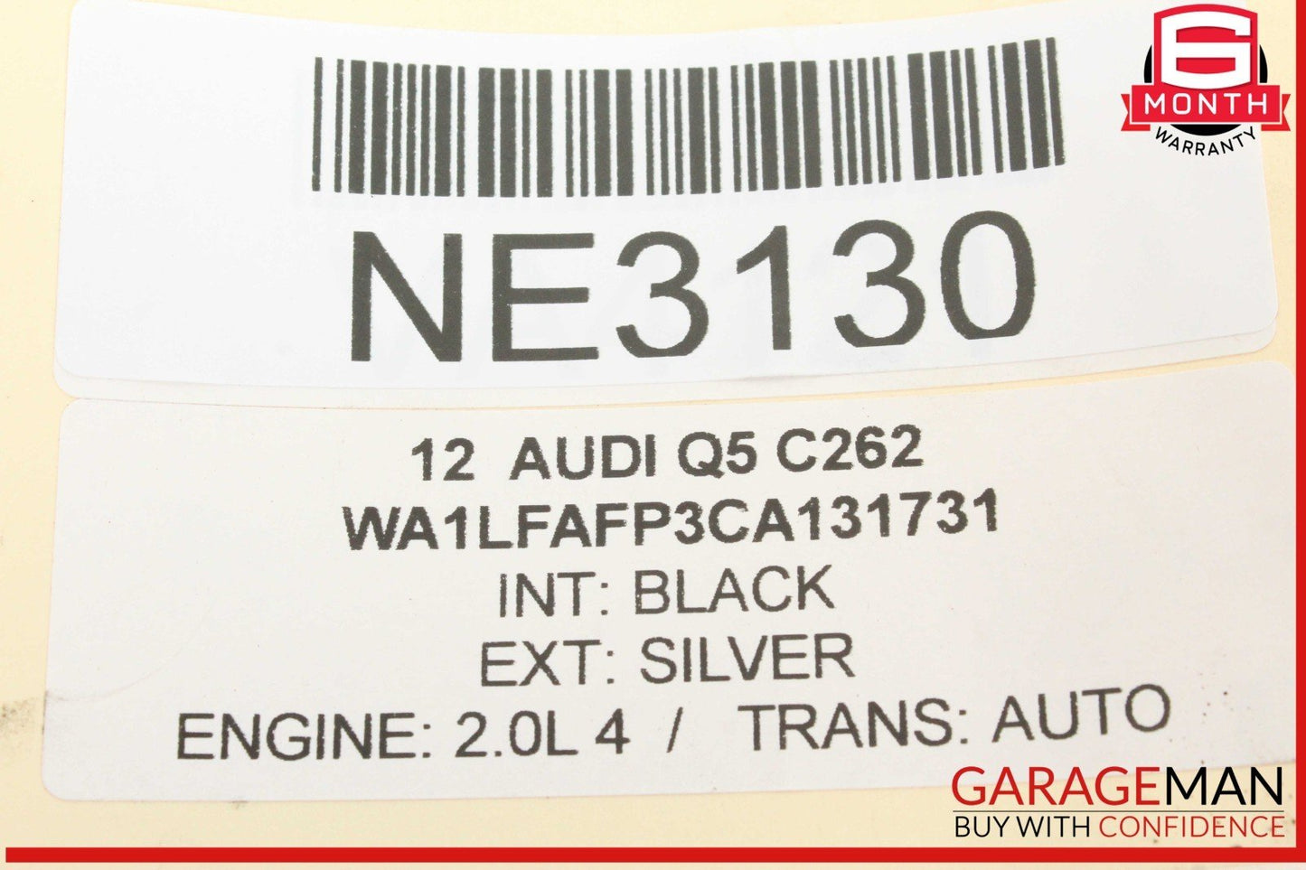09-15 Audi Q5 Front Right Side Door Rear View Mirror Silver 8R1857410E OEM