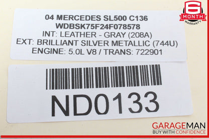 03-12 Mercedes R230 SL500 S55 AMG Convertible Right Lock Pawl Cylinder OEM