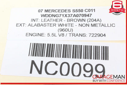 07-09 Mercedes W221 S550 S450 Rear Bumper Parking Sensor Wire Harness PDC Assy