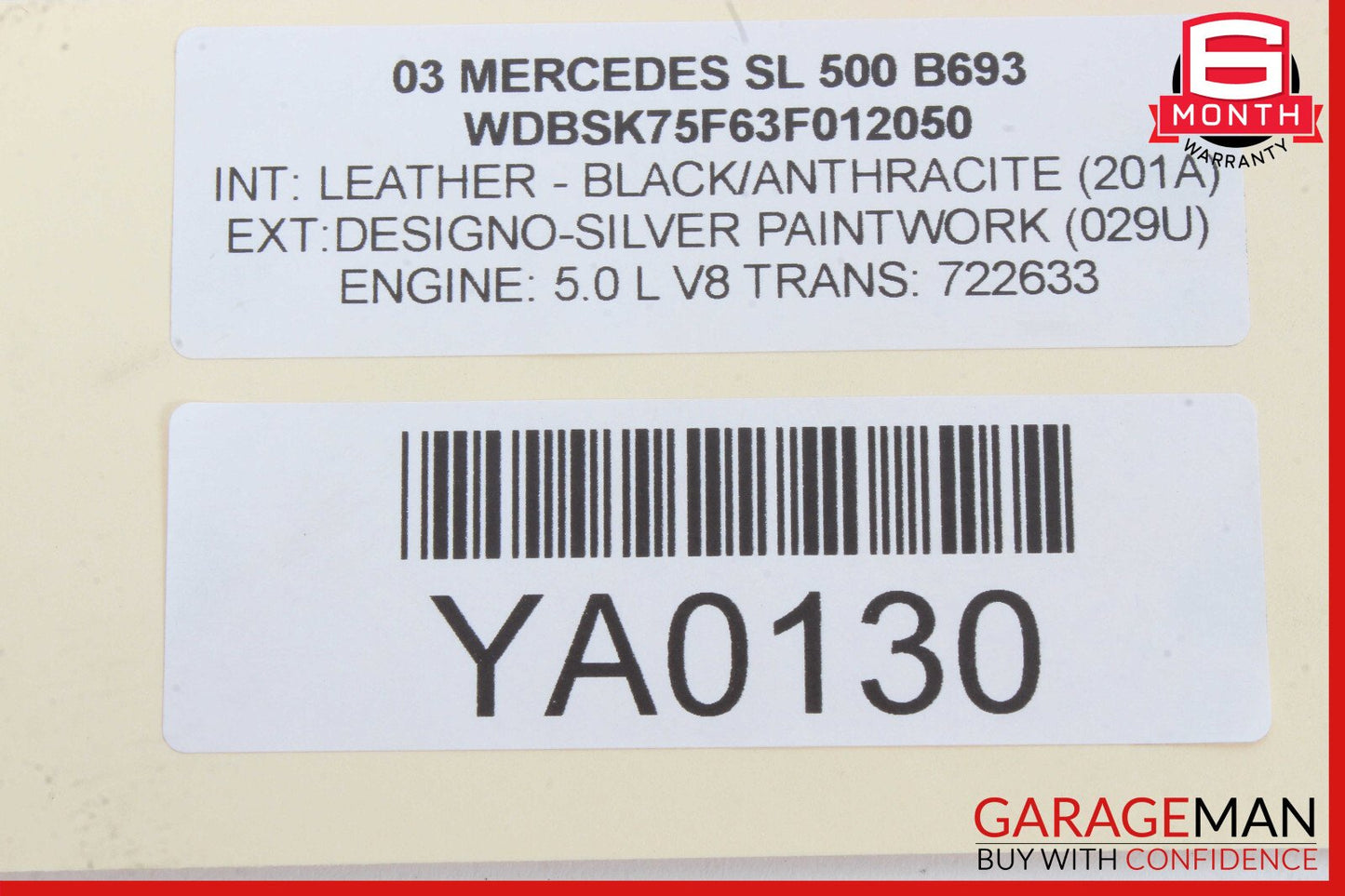 03-08 Mercedes R230 SL500 Rear Right Seat Belt Retractor Luggage w/Speaker OEM