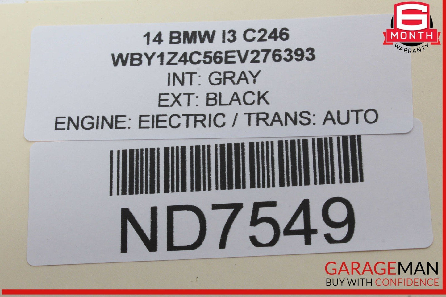14-21 BMW i3 I01 Hybrid Interior Front Windshield Rear View Mirror Black OEM