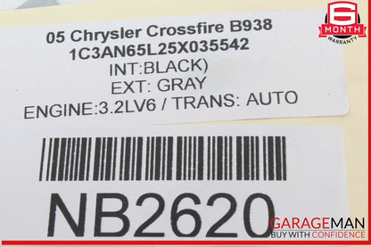 04-08 Chrysler Crossfire Engine Cover Air Intake Cleaner Filter Box OEM