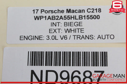 15-24 Porsche Macan 95B Rear Left Side Support Mount Bracket w/ VTS Antenna OEM