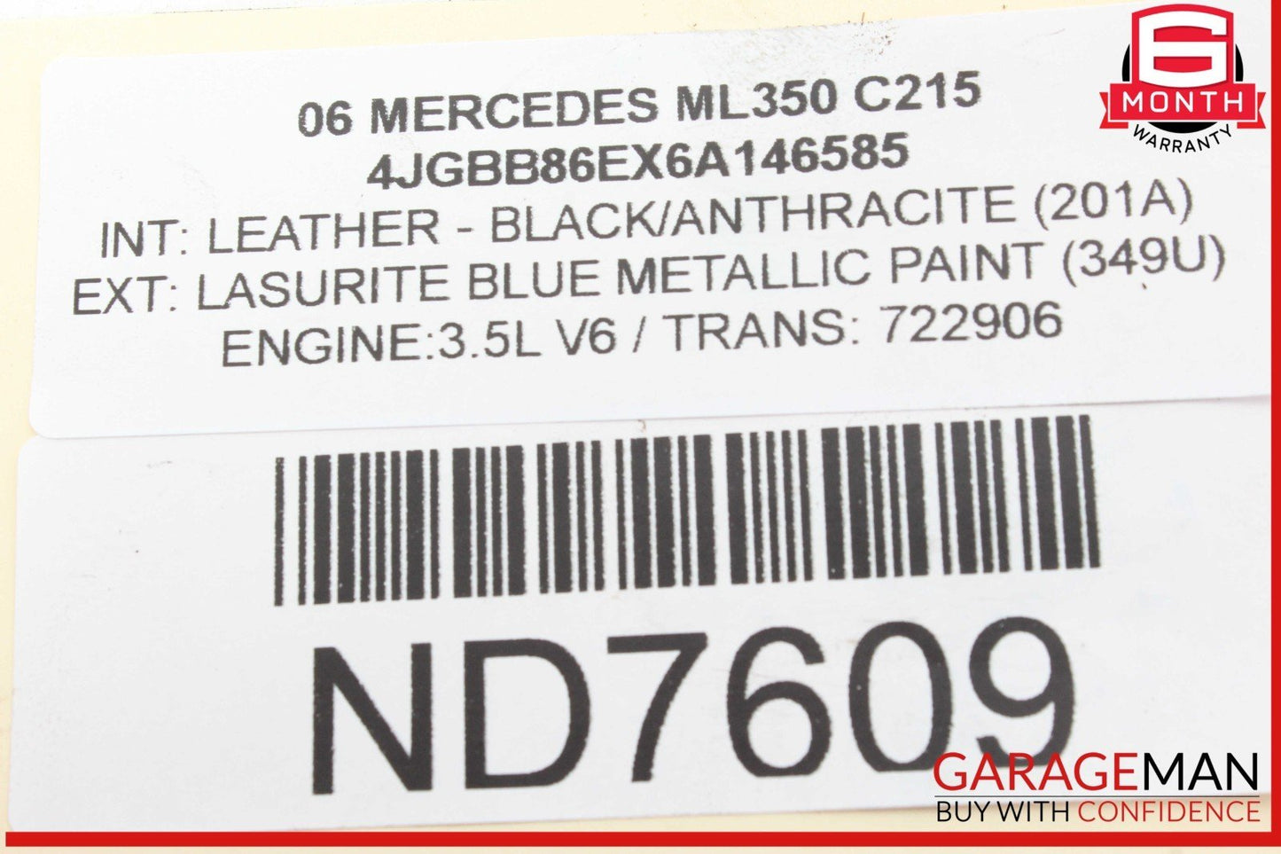 06-09 Mercedes W164 ML350 C230 C350 CLK350 Engine Water Pump 2722010501 OEM